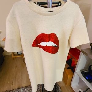 Lips shirt dress